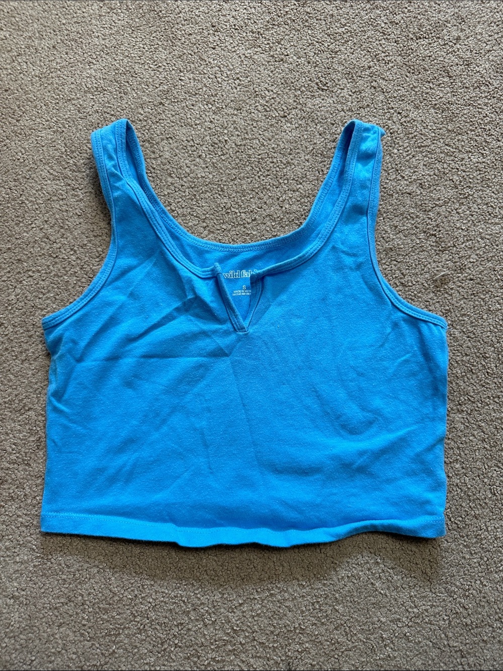 wild fable Vibrant Turquoise Scoop Crop Tank